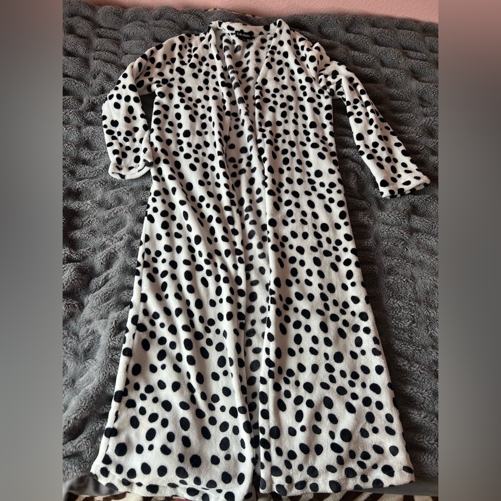 Black and White Polka Dot Coat